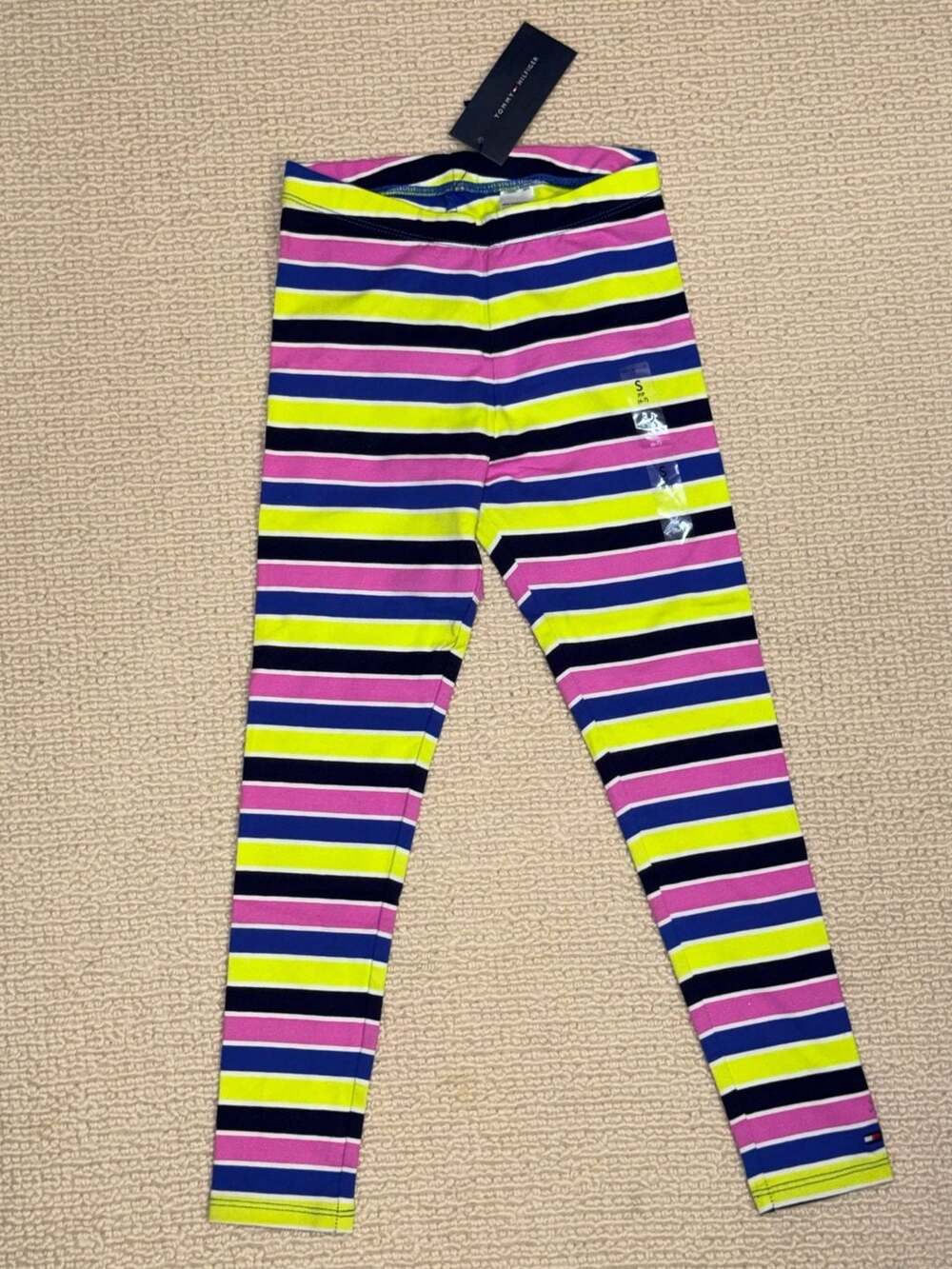 Tommy Hilfiger Striped Leggings Kids Size 6-7 Multi Color